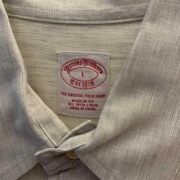 Men’s Brooks brothers , linen, gray, button-down size large. - Picture 2 of 3